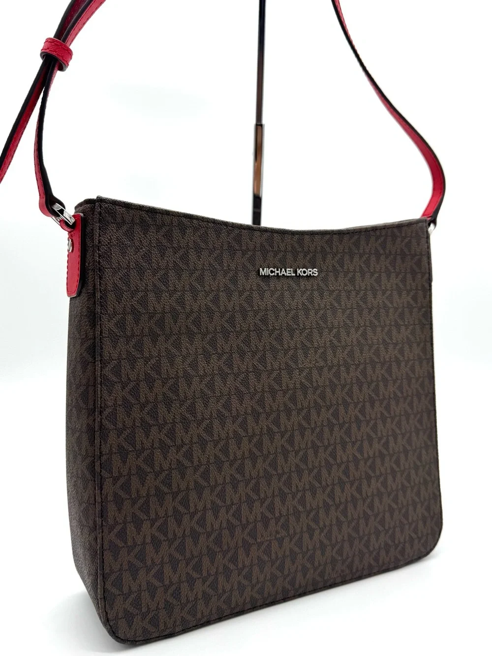 Michael Kors Large Messenger Crossbody Bag Brown/Red